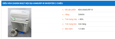 Bán Điều Hòa Daikin Nhật Nội Địa AN40URP-W Inverter 2 Chiều